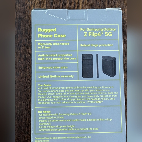 NEW Samsung Galaxy Z Flip4 5GBlack Rugged Phone Case - Picture 2 of 7